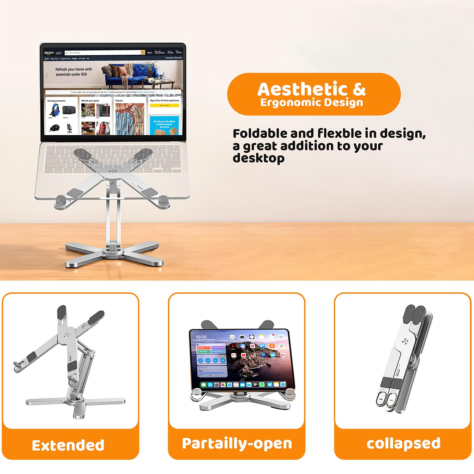3X Height Adjustable Laptop Stand