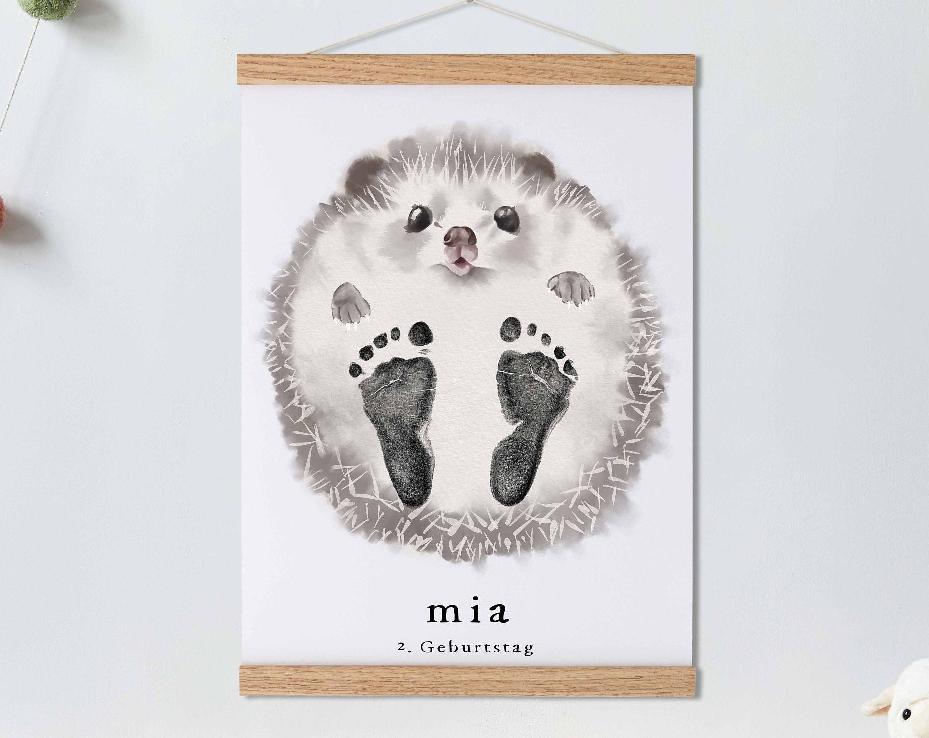Lovbabe Hedgehog🦔 Baby Footprint Kit | Personalized Keepsake, Mural Nursery Decor & Children's Room Art, Unique Baby & Pet Gift Animals, Hedgehog Christmas Gifts-Lovbabe