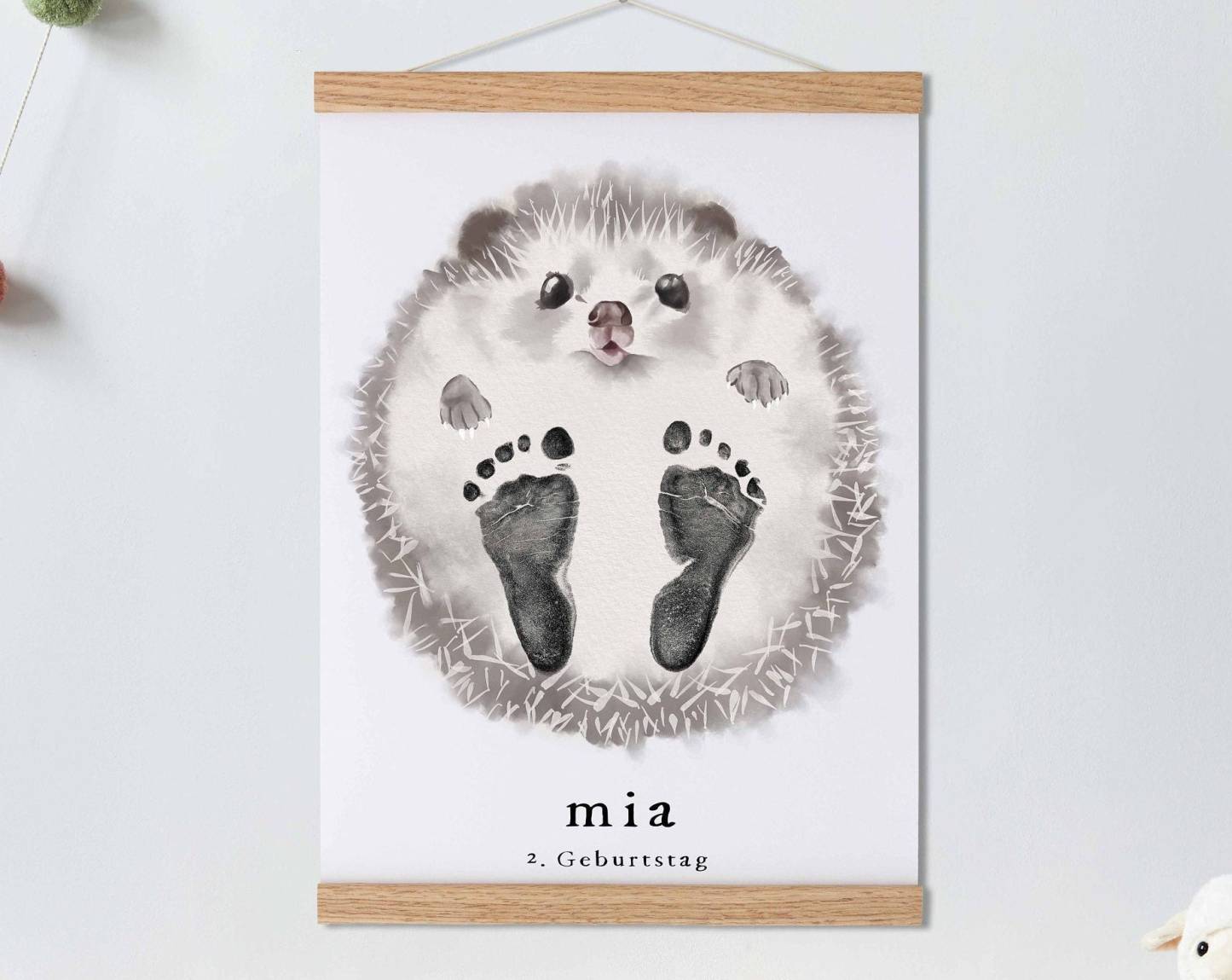 Lovbabe Hedgehog🦔 Baby Footprint Kit | Personalized Keepsake, Mural Nursery Decor & Children's Room Art, Unique Baby & Pet Gift Animals, Hedgehog Christmas Gifts-Lovbabe