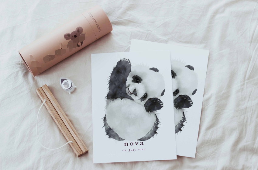 Lovbabe Fox Baby Footprint Kit | Personalized Keepsake, Mural Nursery Decor & Children's Room Art, Unique Baby Gift Animals, Fox Baby Gift🐾 Christmas Gifts-Lovbabe