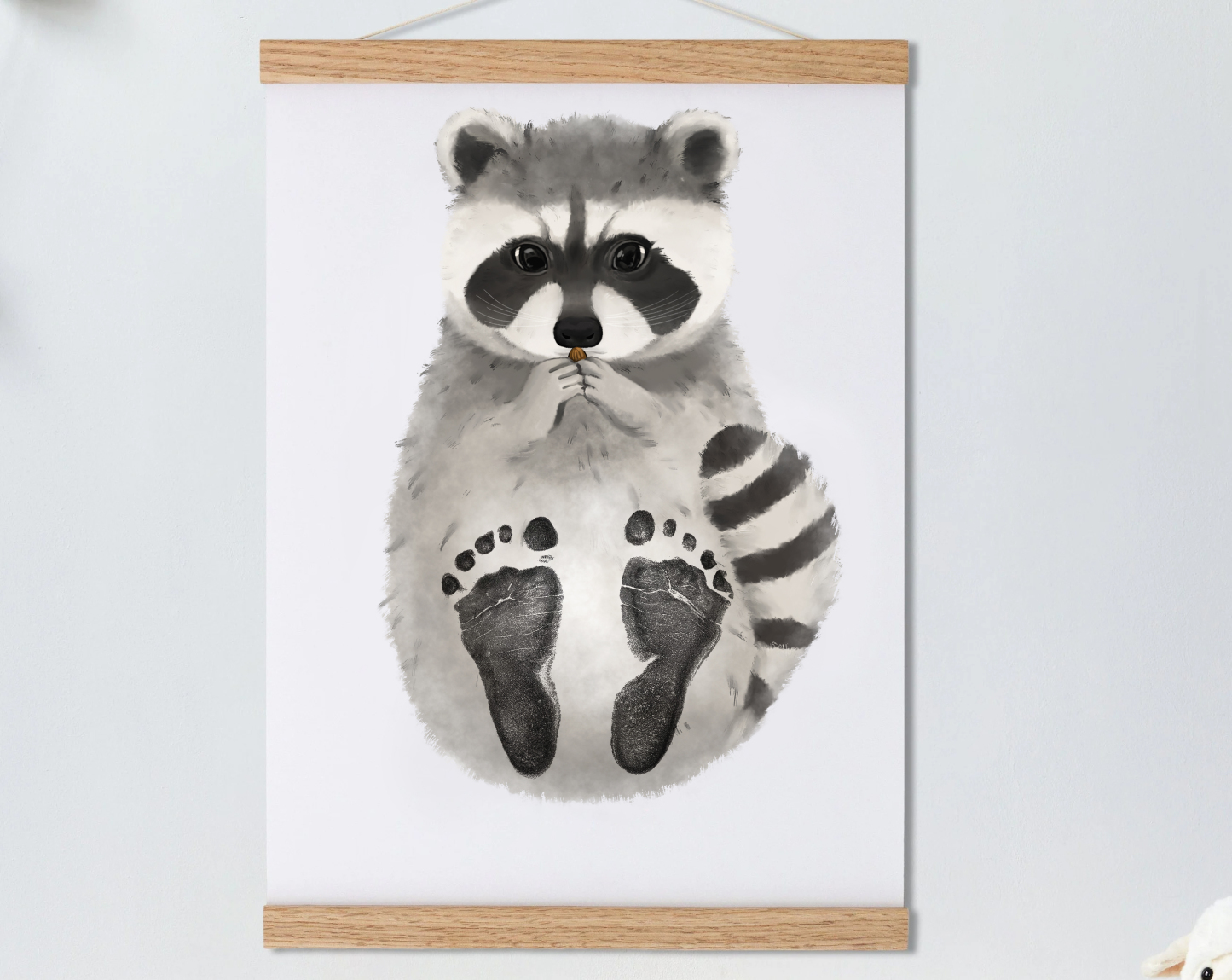 Lovbabe Raccoon Baby Footprint Kit Personalized Keepsake, Baby Shower Gift, Nursery Decor & Pet Gift, Mural Baby & Children's Room Animals Christmas Gifts-Lovbabe