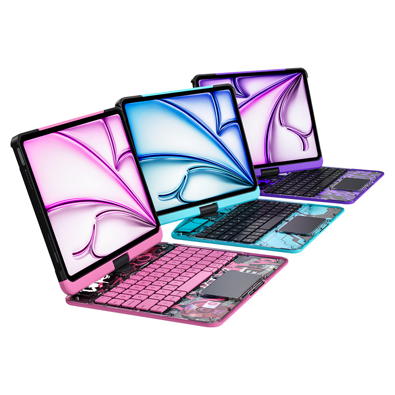 10.2" iPad (7/8/9) Gen Transparent 360° iPad Keyboard Case