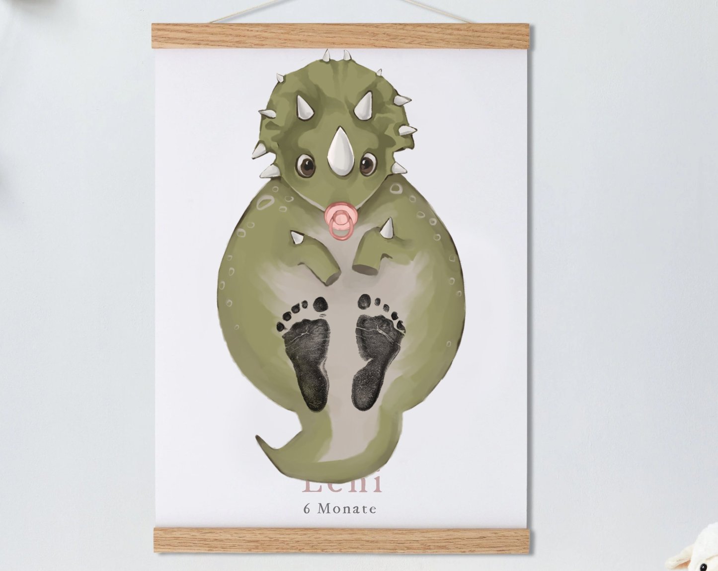 Lovbabe Green Dinosaur Baby Footprint Kit | Personalized Keepsake, Mural Nursery Decor & Children's Room Art, Unique Baby & Pet Gift Animals, Green Dinosaur🐾 Christmas Gifts-Lovbabe