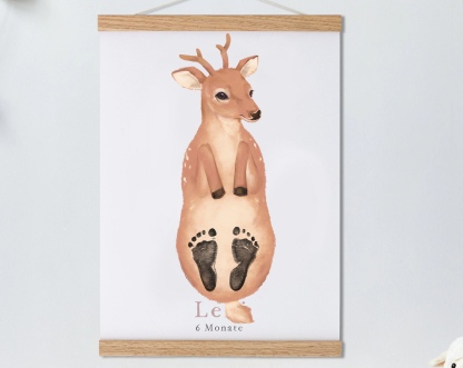 Lovbabe Deer Baby Footprint Kit | Personalized Keepsake, Mural Nursery Decor & Children's Room Art, Unique Deer Gift Animals, Deer Baby Gift Christmas Gifts-Lovbabe