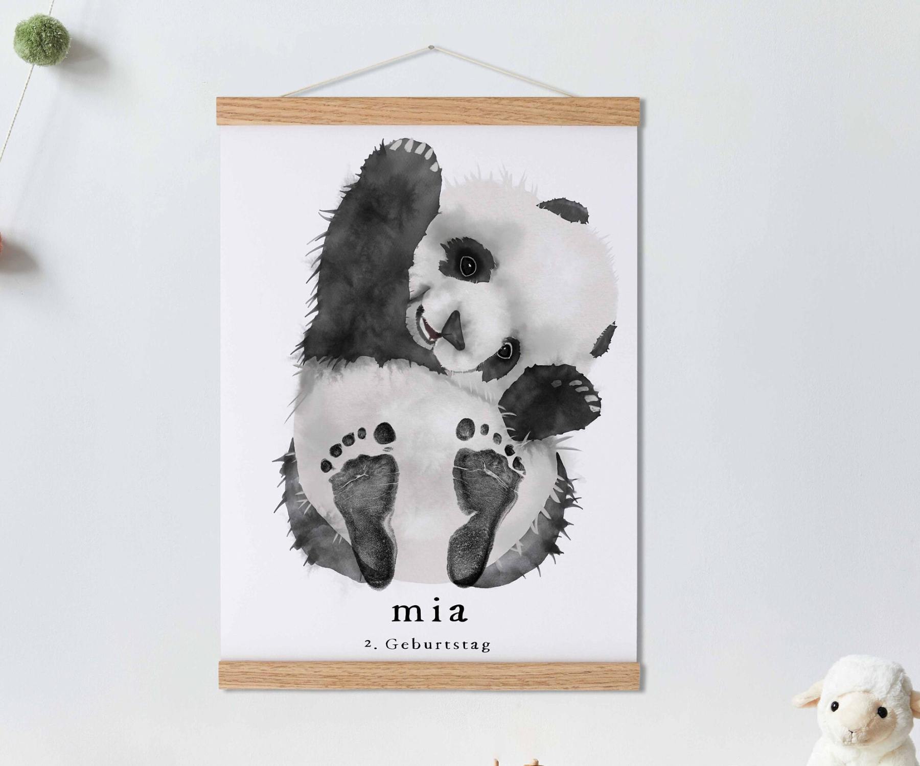 Lovbabe Panda Baby Footprint Kit | Personalized Keepsake, Mural Nursery Decor & Children's Room Art, Unique Baby & Pet Gift Animals, Panda Christmas Gifts-Lovbabe