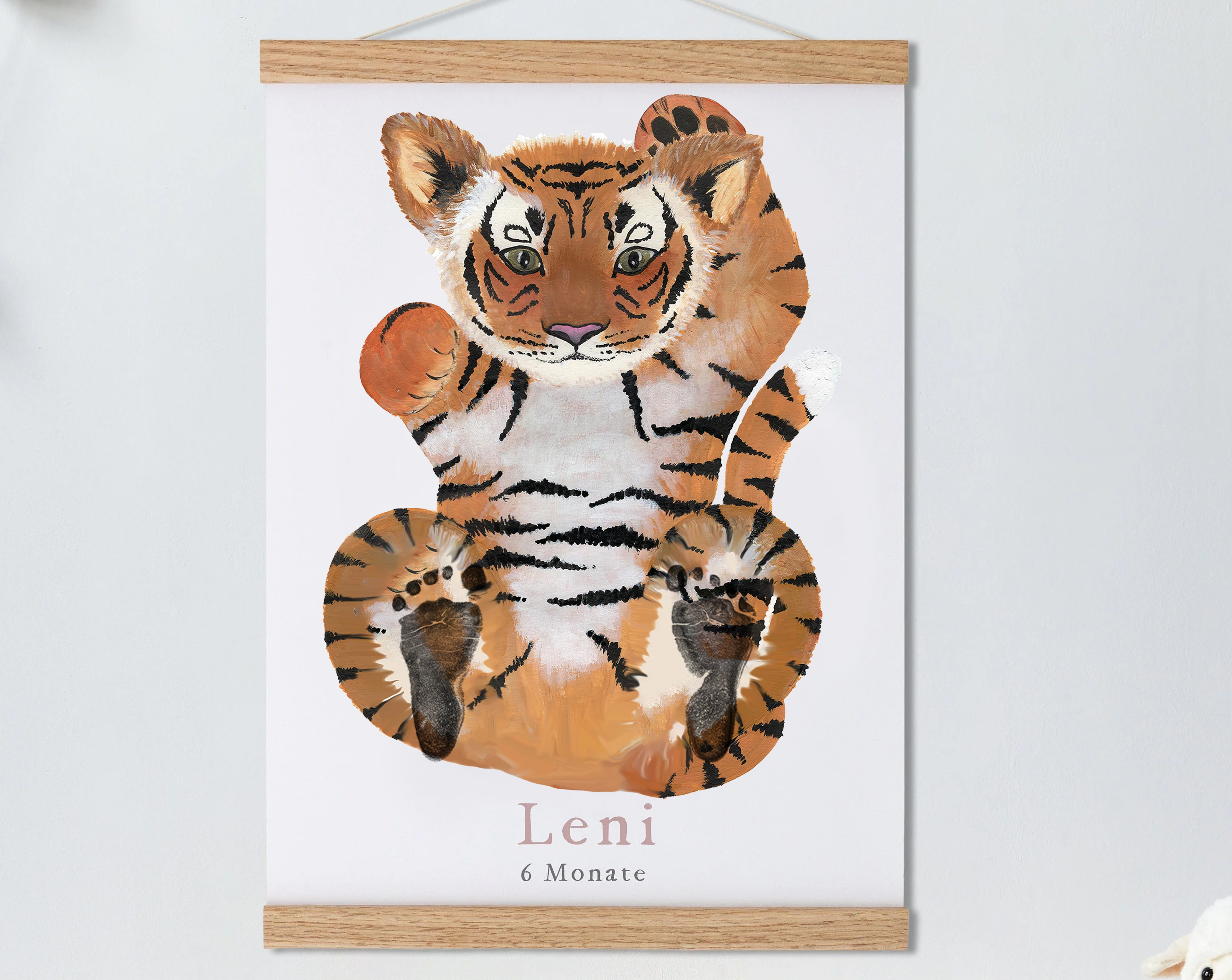 Lovbabe Tiger🐯 Baby Footprint Kit | Personalized Keepsake, Mural Nursery Decor & Children's Room Art, Unique Baby Gift Animals,Tiger🐯 Christmas Gifts-Lovbabe
