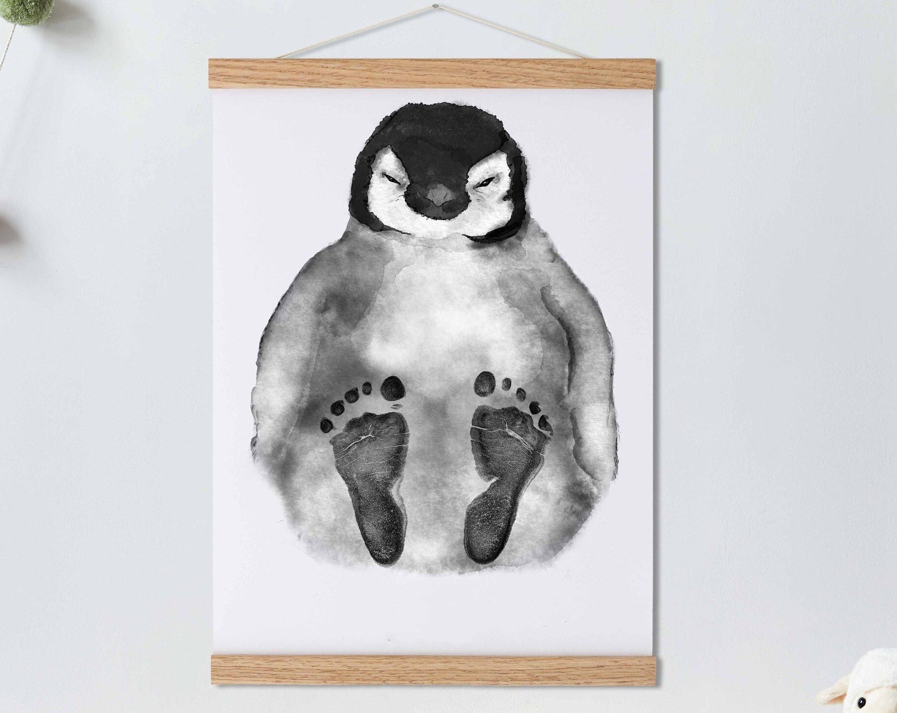 Lovbabe Penguin🐧 Baby Footprint Kit | Personalized Keepsake, Mural Baby & Children's Room Decor, Baby Shower Gift & Pet Gift Christmas Gifts-Lovbabe