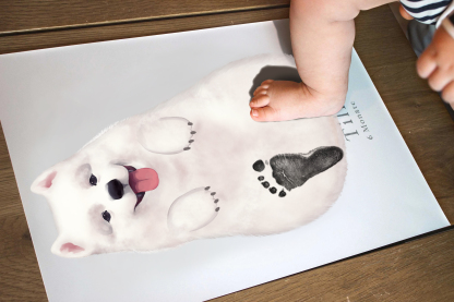Lovbabe Personalized Newborn 🐶 Baby Footprint Set | Mural Nursery Wall Art - Samoyed Dog Design, Unique Baby Gift Christmas Gifts-Lovbabe