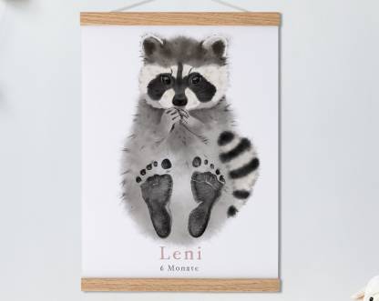 Lovbabe Raccoon🐾 Baby Footprint Kit | Personalized Baby Gift, Mural Baby & Children's Room Decor, Keepsake & Pet Gift Christmas Gifts-Lovbabe