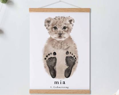 Lovbabe Lion Baby Footprint Kit | Personalized Keepsake, Mural Nursery Decor & Children's Room Art, Unique Baby Gift Animals, Lion Baby Gift🐾 Christmas Gifts-Lovbabe