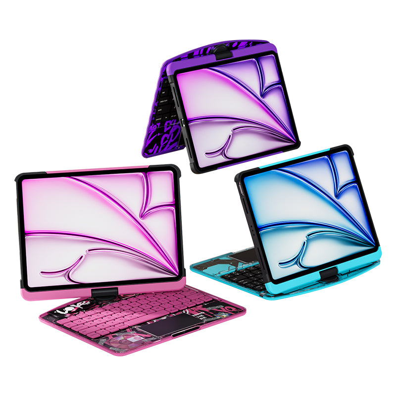 10.2" iPad (7/8/9) Gen Transparent 360° iPad Keyboard Case