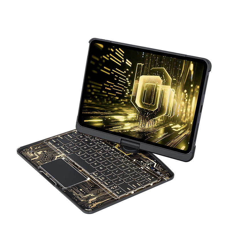 10.2" iPad (7/8/9) Gen Transparent 360° iPad Keyboard Case