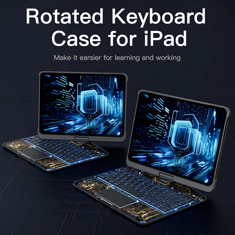 10.2" iPad (7/8/9) Gen Transparent 360° iPad Keyboard Case