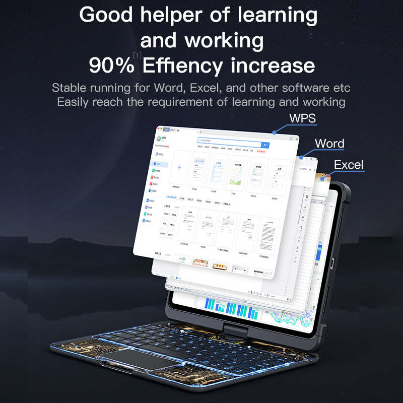 10.2" iPad (7/8/9) Gen Transparent 360° iPad Keyboard Case