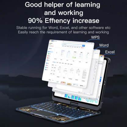 10.2" iPad (7/8/9) Gen Transparent 360° iPad Keyboard Case