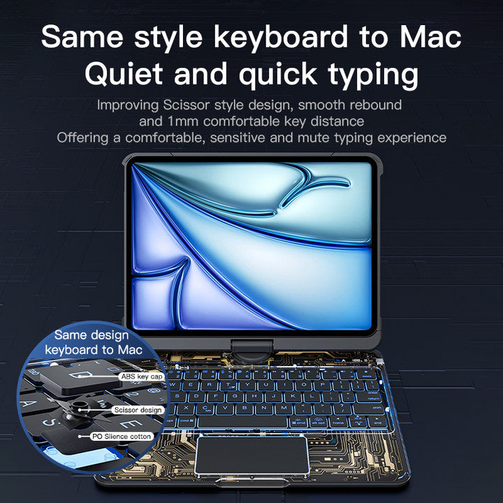 10.2" iPad (7/8/9) Gen Transparent 360° iPad Keyboard Case