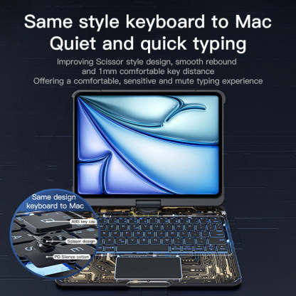 10.2" iPad (7/8/9) Gen Transparent 360° iPad Keyboard Case