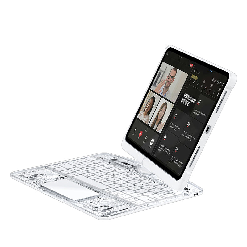 10.2" iPad (7/8/9) Gen Transparent 360° iPad Keyboard Case