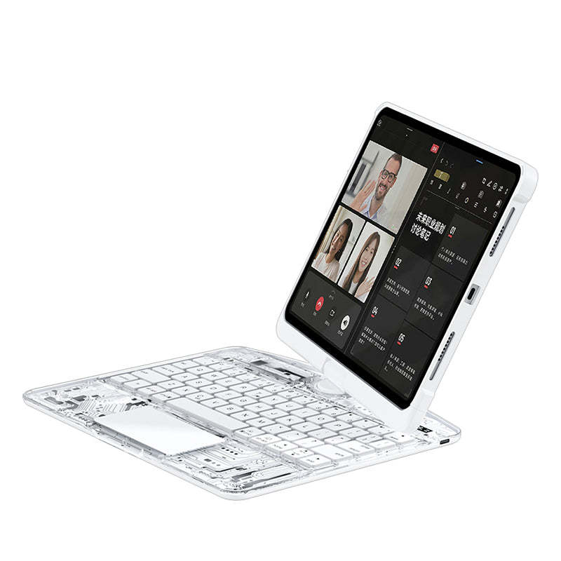 10.2" iPad (7/8/9) Gen Transparent 360° iPad Keyboard Case