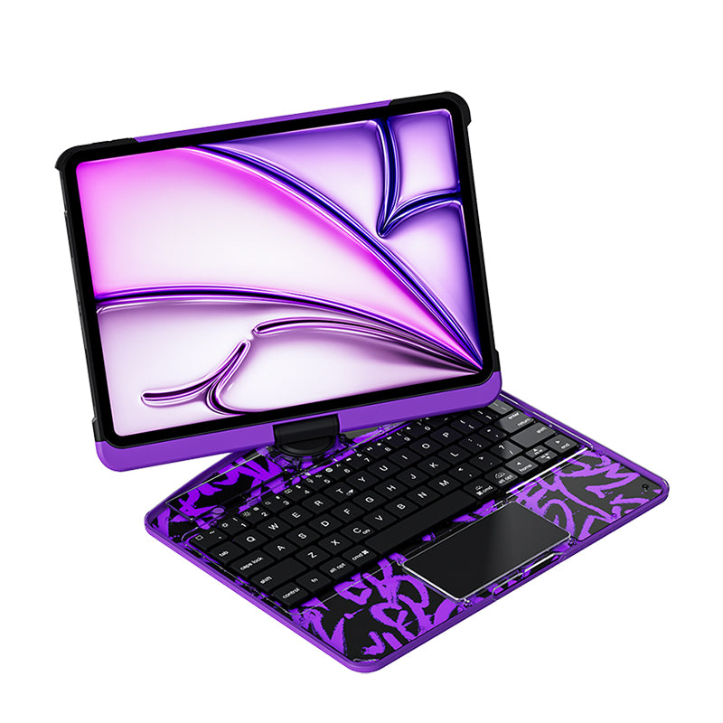 10.2" iPad (7/8/9) Gen Transparent 360° iPad Keyboard Case