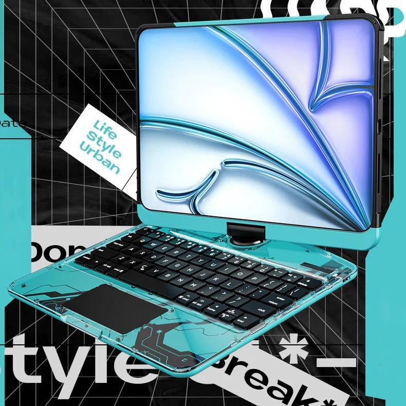10.2" iPad (7/8/9) Gen Transparent 360° iPad Keyboard Case