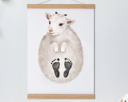 Lovbabe Cute Sheep🐏 Baby Footprint Kit | Personalized Keepsake, Mural Nursery Decor & Children's Room Art, Unique Baby & Pet Gift Animals, Sheep Gift🐾 Christmas Gifts-Lovbabe