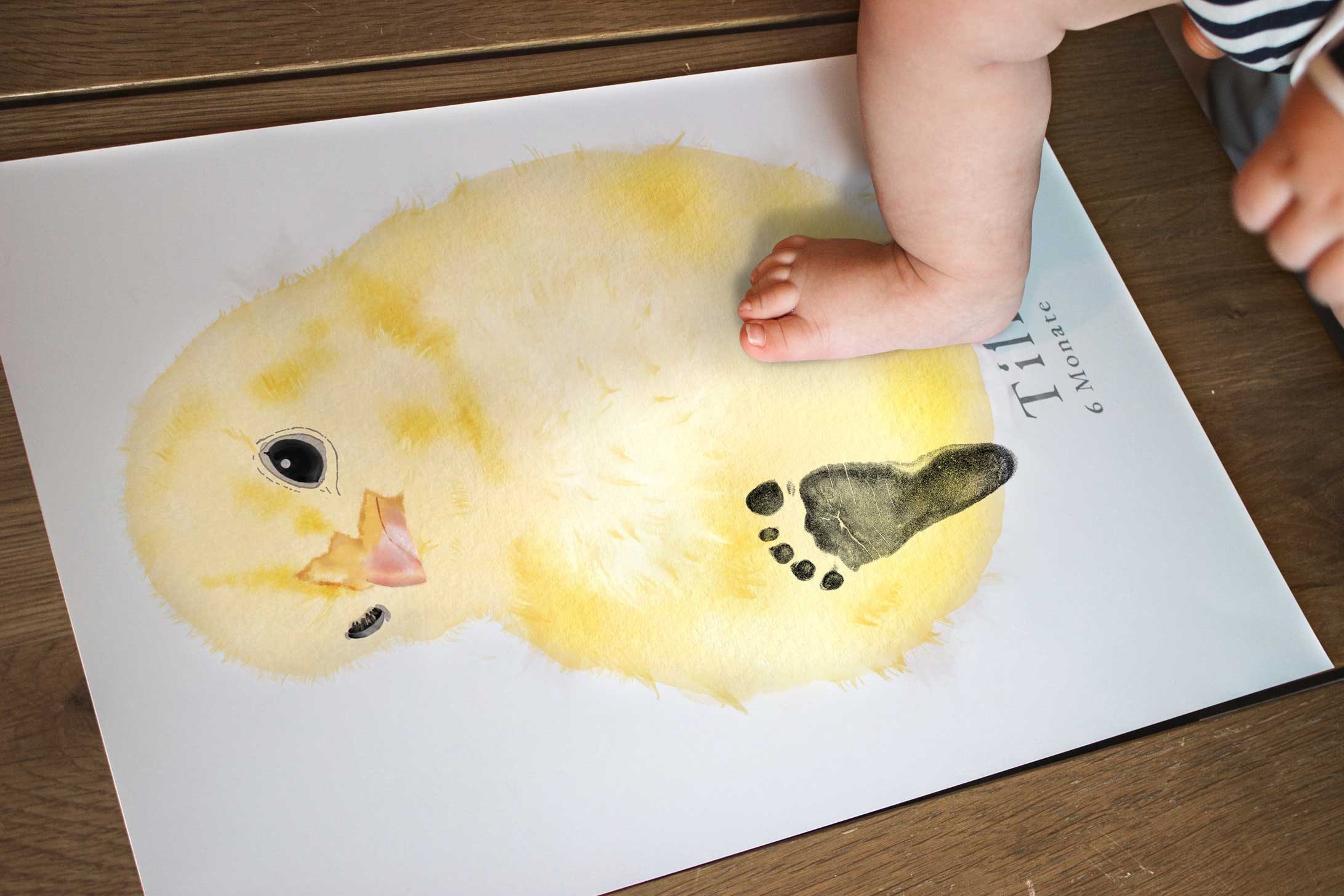 Lovbabe Littel Chicks Baby Footprint Kit | Personalized Keepsake, Mural Nursery Decor & Children's Room Art, Unique Hamster Gift Animals, Chicks Christmas Gifts-Lovbabe