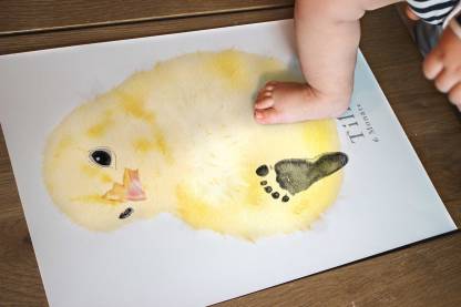 Lovbabe Littel Chicks Baby Footprint Kit | Personalized Keepsake, Mural Nursery Decor & Children's Room Art, Unique Hamster Gift Animals, Chicks Christmas Gifts-Lovbabe