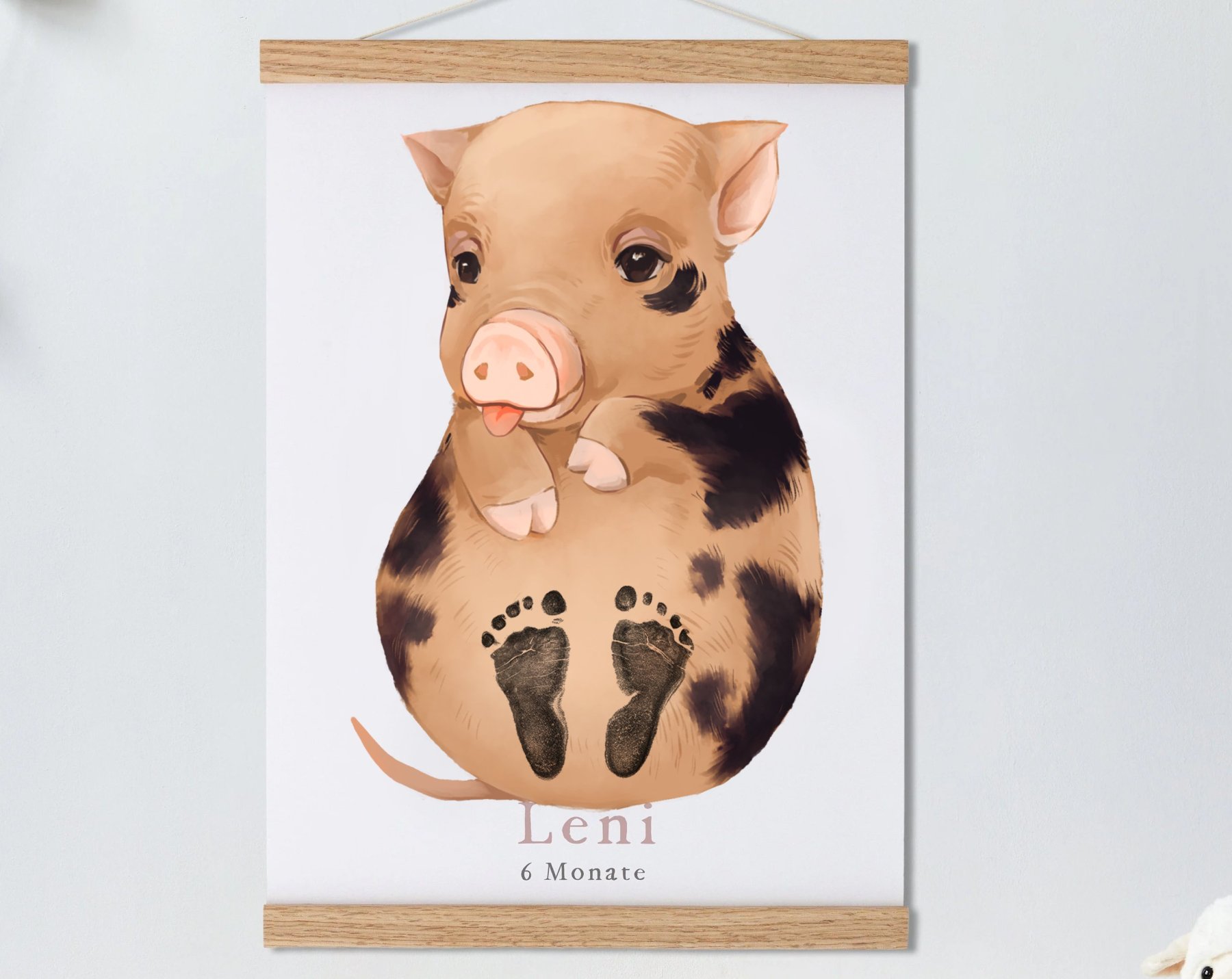 Lovbabe Pig Baby Footprint Kit | Personalized Keepsake, Mural Nursery Decor & Children's Room Art, Unique Baby Gift Animals, Pig🐷 Christmas Gifts-Lovbabe