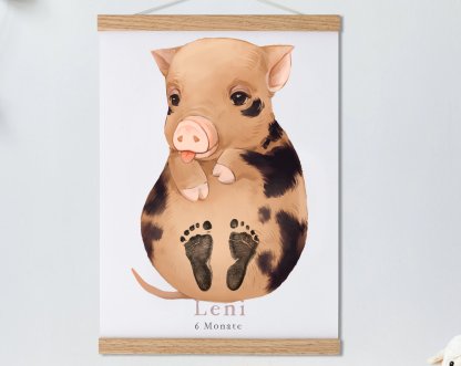 Lovbabe Pig Baby Footprint Kit | Personalized Keepsake, Mural Nursery Decor & Children's Room Art, Unique Baby Gift Animals, Pig🐷 Christmas Gifts-Lovbabe