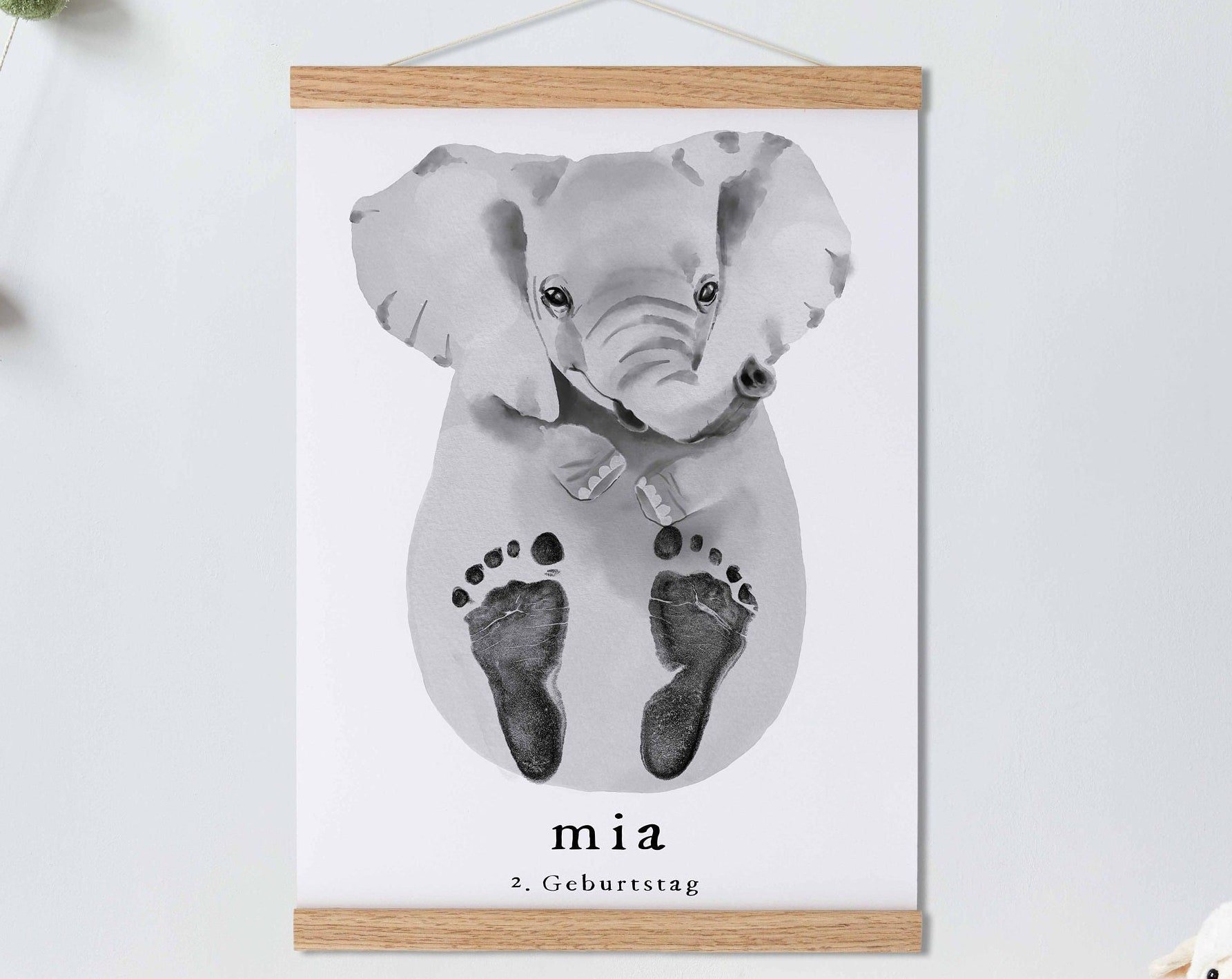 Lovbabe Elephant 🐘 Baby Footprint Kit | Personalized Keepsake, Mural Nursery Decor & Children's Room Art, Unique Baby & Pet Gift Christmas Gifts-Lovbabe