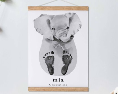 Lovbabe Elephant 🐘 Baby Footprint Kit | Personalized Keepsake, Mural Nursery Decor & Children's Room Art, Unique Baby & Pet Gift Christmas Gifts-Lovbabe