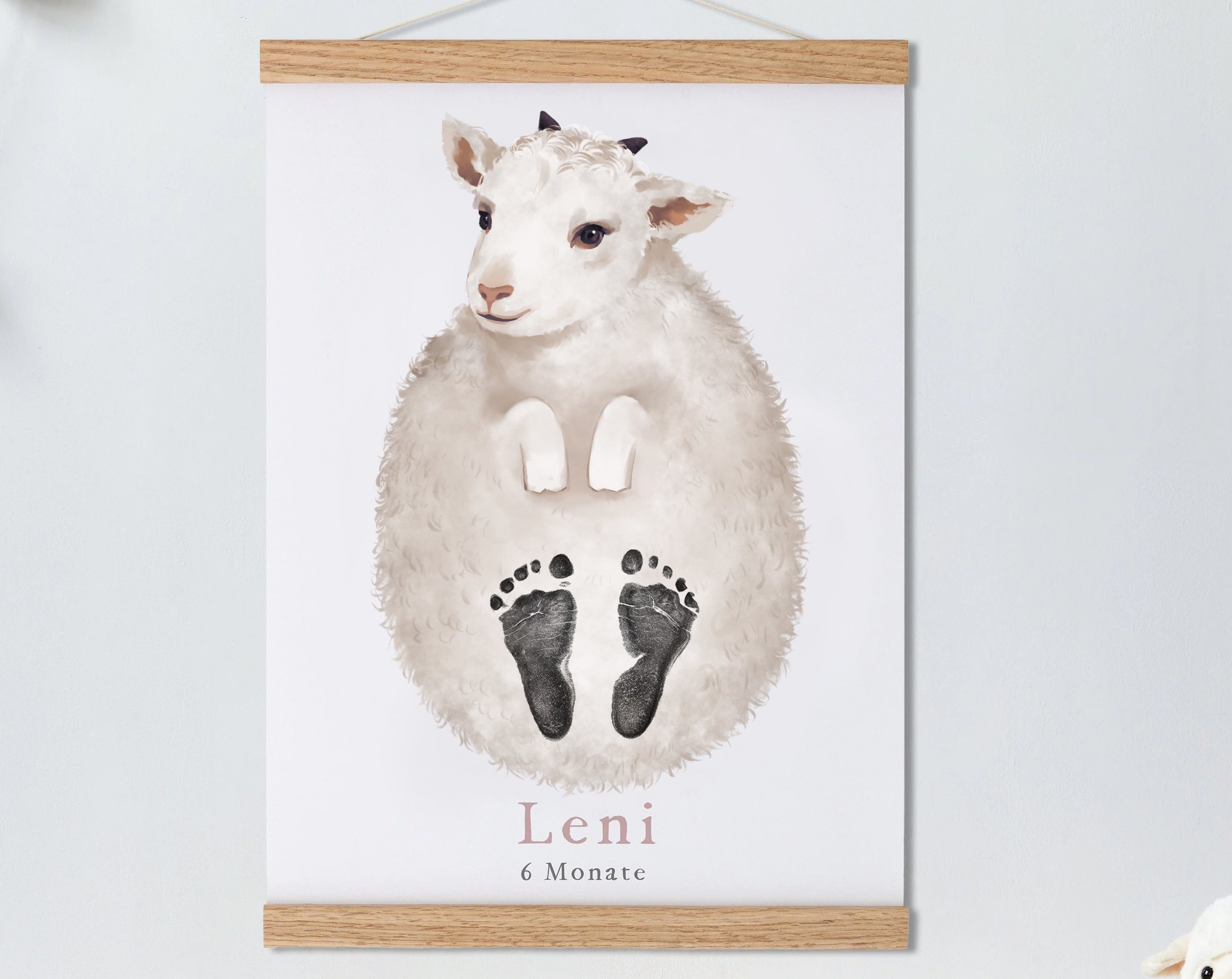 Lovbabe Cute Sheep🐏 Baby Footprint Kit | Personalized Keepsake, Mural Nursery Decor & Children's Room Art, Unique Baby & Pet Gift Animals, Sheep Gift🐾 Christmas Gifts-Lovbabe