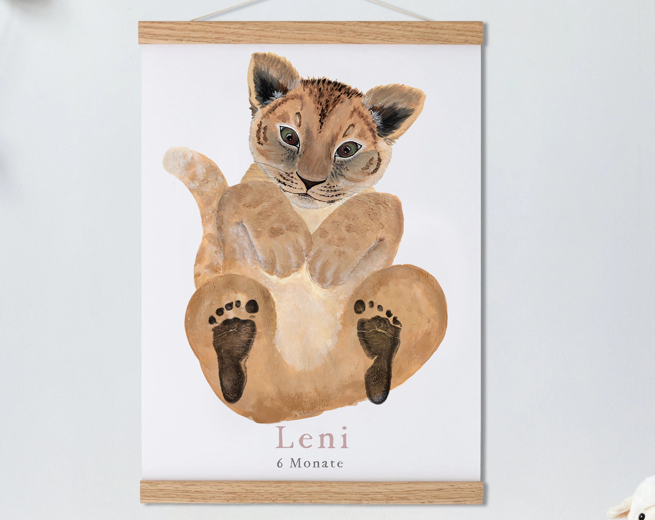 Lovbabe Lion Cub Baby Footprint Kit | Personalized Keepsake, Mural Nursery Decor & Children's Room Art, Unique Baby & Pet Gift Animals,Lion Cub🐾 Christmas Gifts-Lovbabe