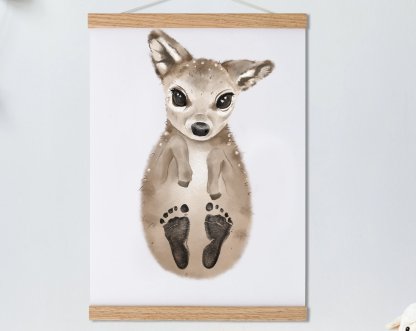 Lovbabe Little Deer Baby Footprint Kit | Personalized Keepsake, Mural Nursery Decor & Children's Room Art, Unique Baby Gift Animals, Little Deer Christmas Gifts-Lovbabe