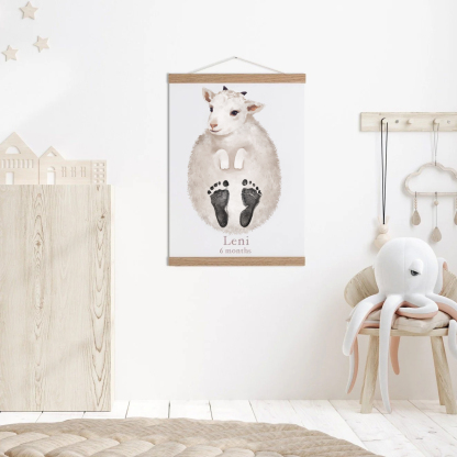 Lovbabe Cute Sheep🐏 Baby Footprint Kit | Personalized Keepsake, Mural Nursery Decor & Children's Room Art, Unique Baby & Pet Gift Animals, Sheep Gift🐾 Christmas Gifts-Lovbabe