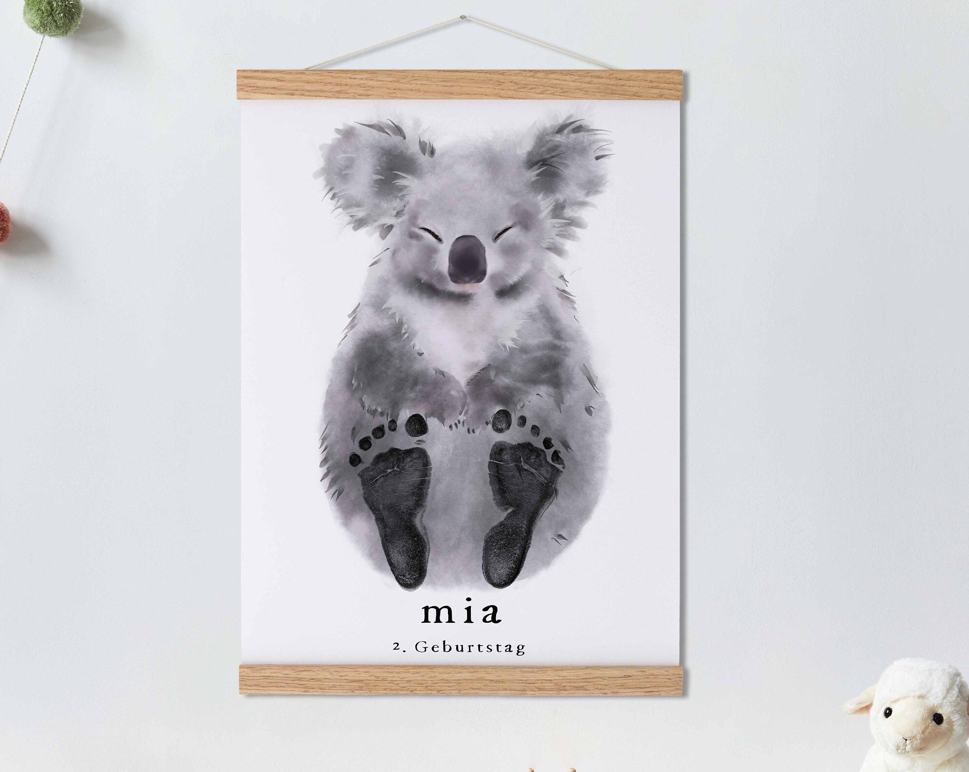 Lovbabe Cute Koala Baby Footprint Kit | Personalized Keepsake, Mural Nursery Decor & Children's Room Art, Unique Baby Gift Animals, Koala Christmas Gifts-Lovbabe