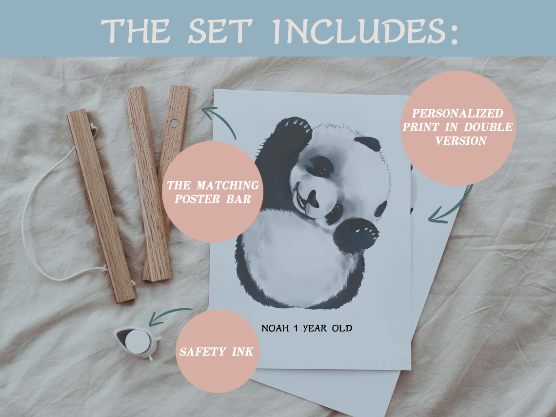 Lovbabe Cute Squirrel Baby Footprint Kit | Personalized Keepsake, Mural Nursery Decor & Children's Room Art, Unique Squirrel Gift Animals, squirrel🐾 Christmas Gifts-Lovbabe