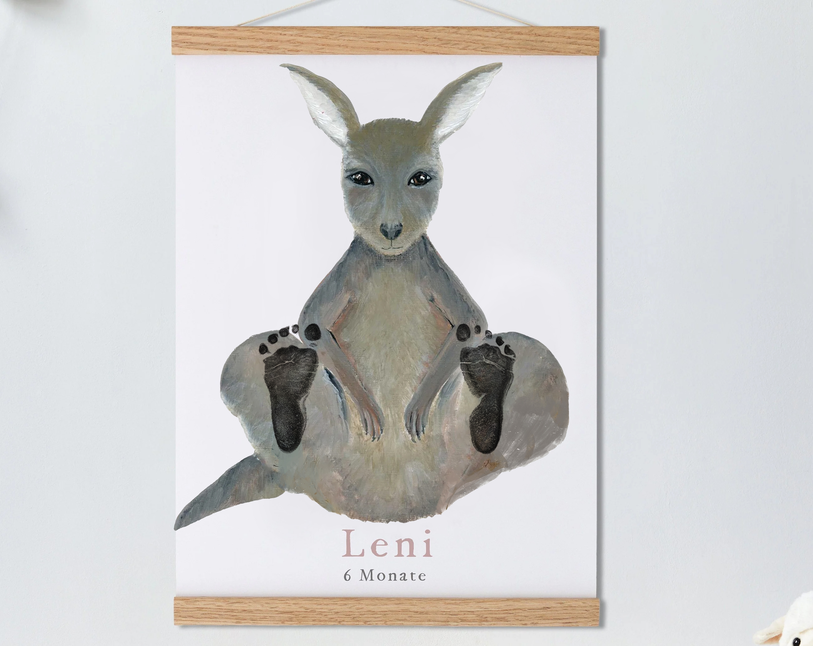 Lovbabe Kangaroo Joey 🐾 Baby Footprint Kit | Personalized Keepsake, Mural Nursery Decor & Children's Room Art Animals, Unique Baby & Pet Gift Christmas Gifts-Lovbabe