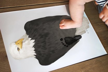Lovbabe Bald Eagle Baby Footprint Kit | Personalized Keepsake, Mural Nursery Decor & Children's Room Art, Unique Baby & Pet Gift Animals, Bald Eagle🐾 Christmas Gifts-Lovbabe