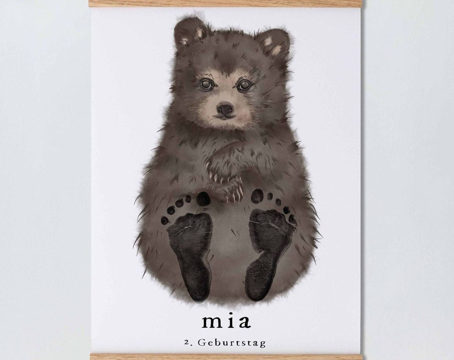 Lovbabe Bear🐻Baby Footprint Kit | Personalized Keepsake, Mural Nursery Decor & Children's Room Art, Unique Baby Gift Animals, Bear🐻 Christmas Gifts-Lovbabe