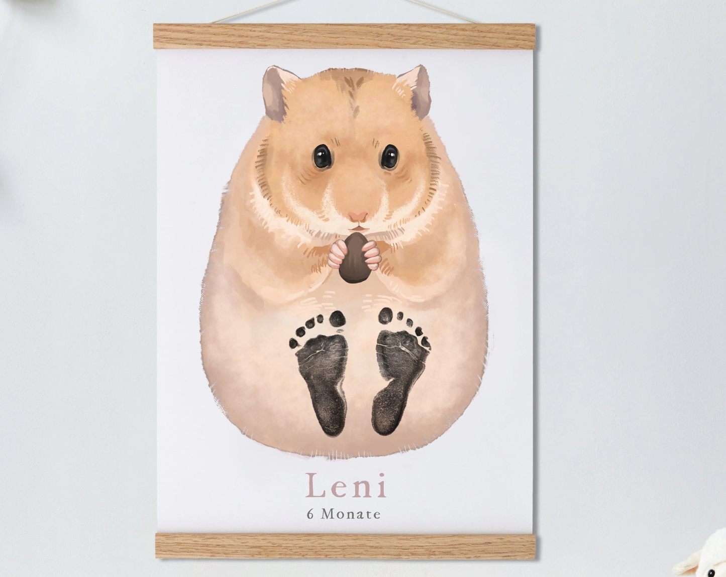 Lovbabe Hamster Baby Footprint Kit | Personalized Keepsake, Mural Nursery Decor & Children's Room Art, Unique Hamster Gift Animals, Hamster(Moose) Christmas Gifts-Lovbabe