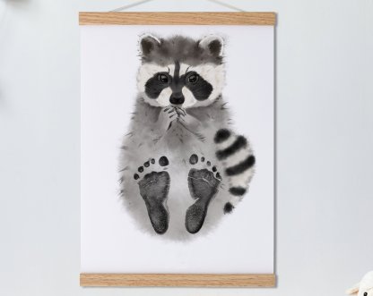 Lovbabe Raccoon🐾 Baby Footprint Kit | Personalized Baby Gift, Mural Baby & Children's Room Decor, Keepsake & Pet Gift Christmas Gifts-Lovbabe