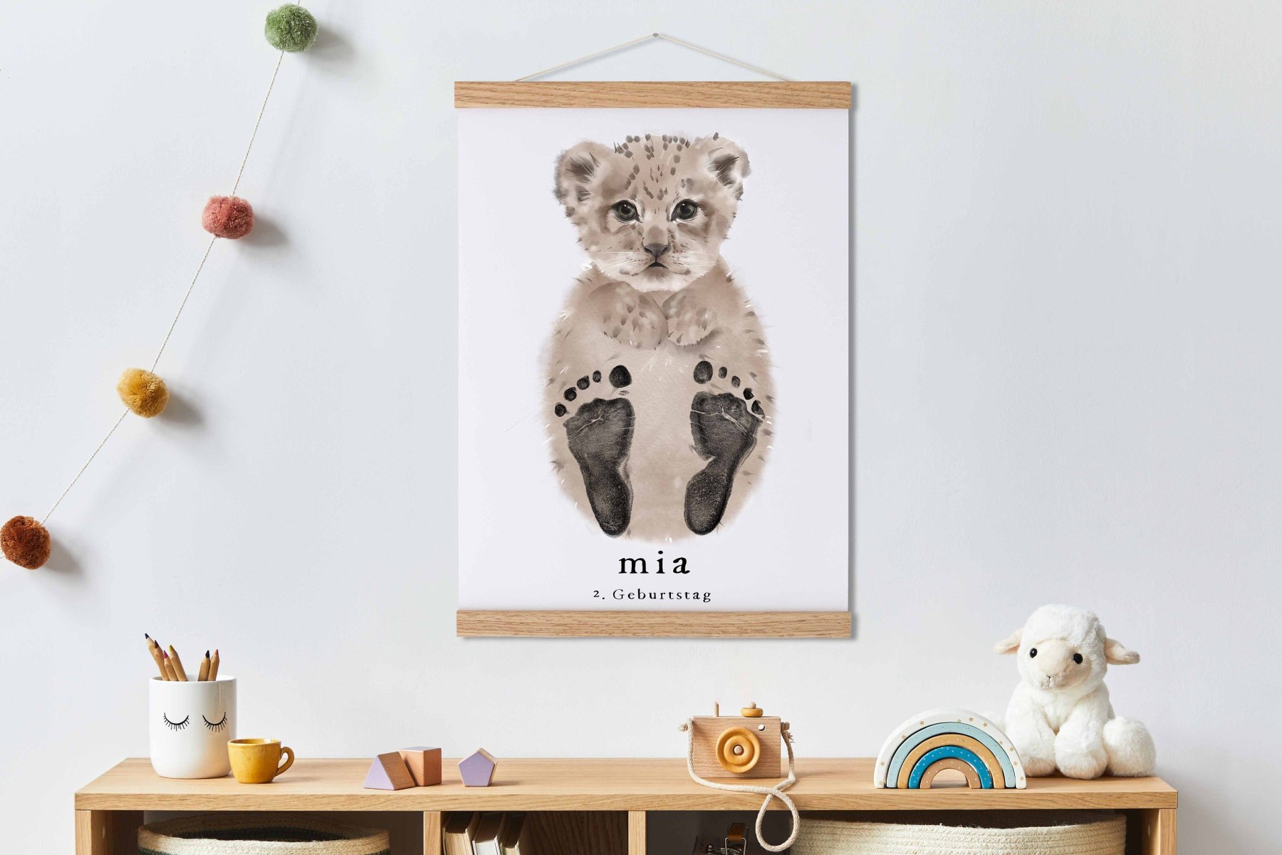 Lovbabe Lion Baby Footprint Kit | Personalized Keepsake, Mural Nursery Decor & Children's Room Art, Unique Baby Gift Animals, Lion Baby Gift🐾 Christmas Gifts-Lovbabe