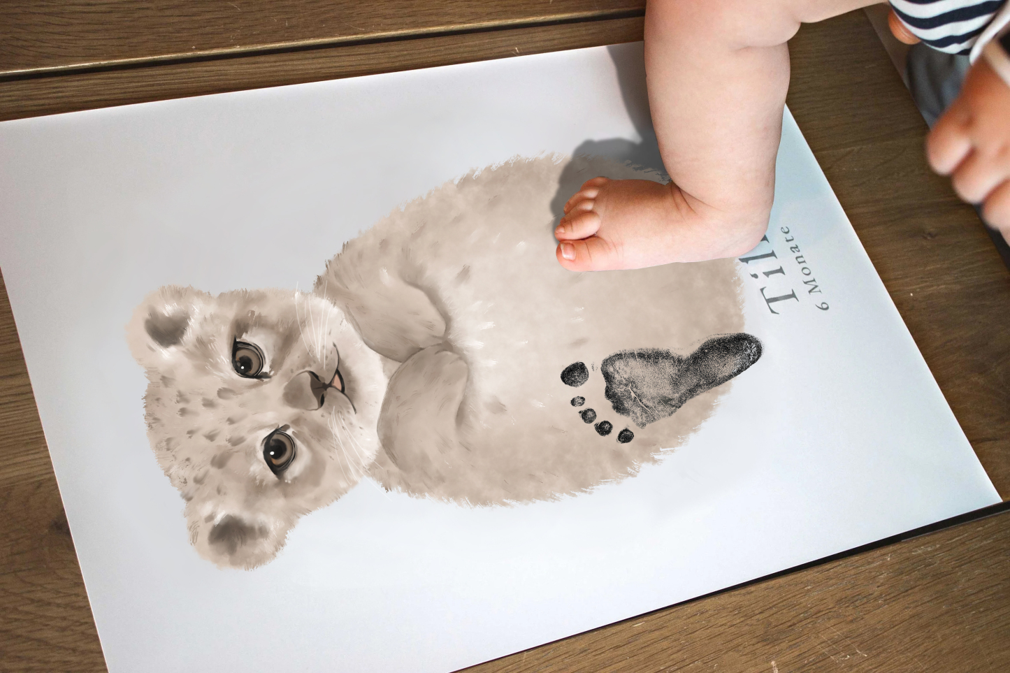 Lovbabe Cute Lion Baby Footprint Kit | Personalized Keepsake, Mural Nursery Decor & Children's Room Art, Unique Baby Gift Animals, Lion Christmas Gifts-Lovbabe