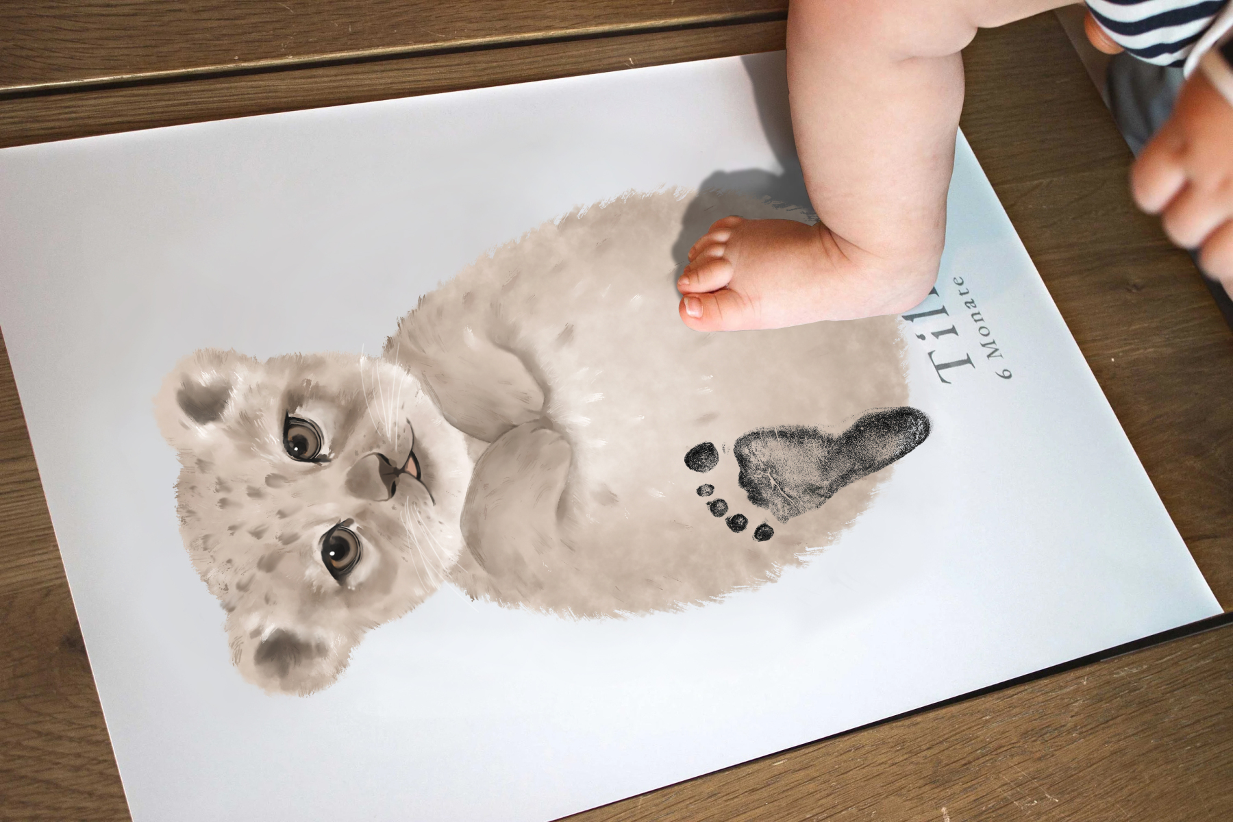 Lovbabe Cute Lion Baby Footprint Kit | Personalized Keepsake, Mural Nursery Decor & Children's Room Art, Unique Baby Gift Animals, Lion Christmas Gifts-Lovbabe