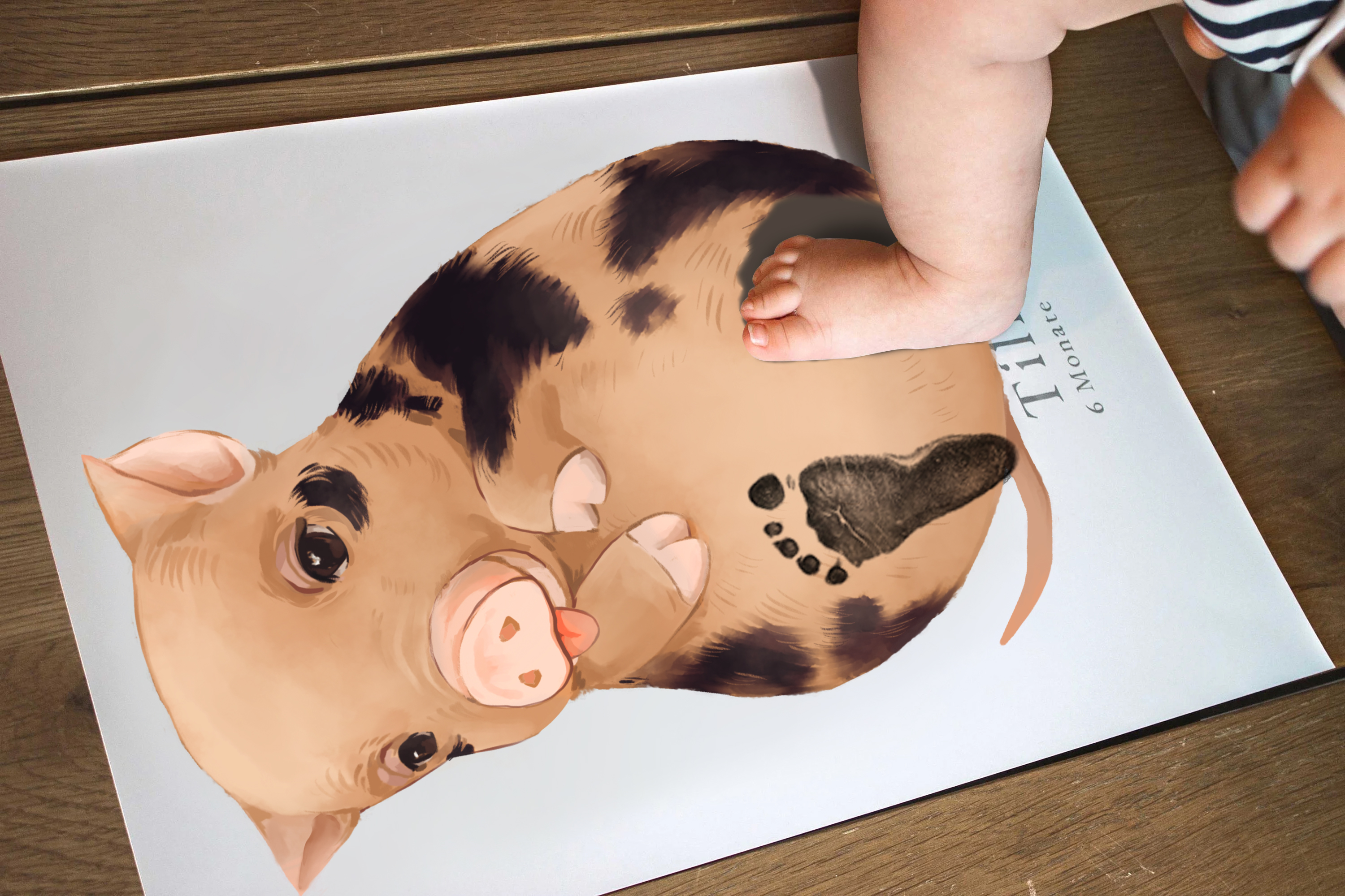 Lovbabe Pig Baby Footprint Kit | Personalized Keepsake, Mural Nursery Decor & Children's Room Art, Unique Baby Gift Animals, Pig🐷 Christmas Gifts-Lovbabe