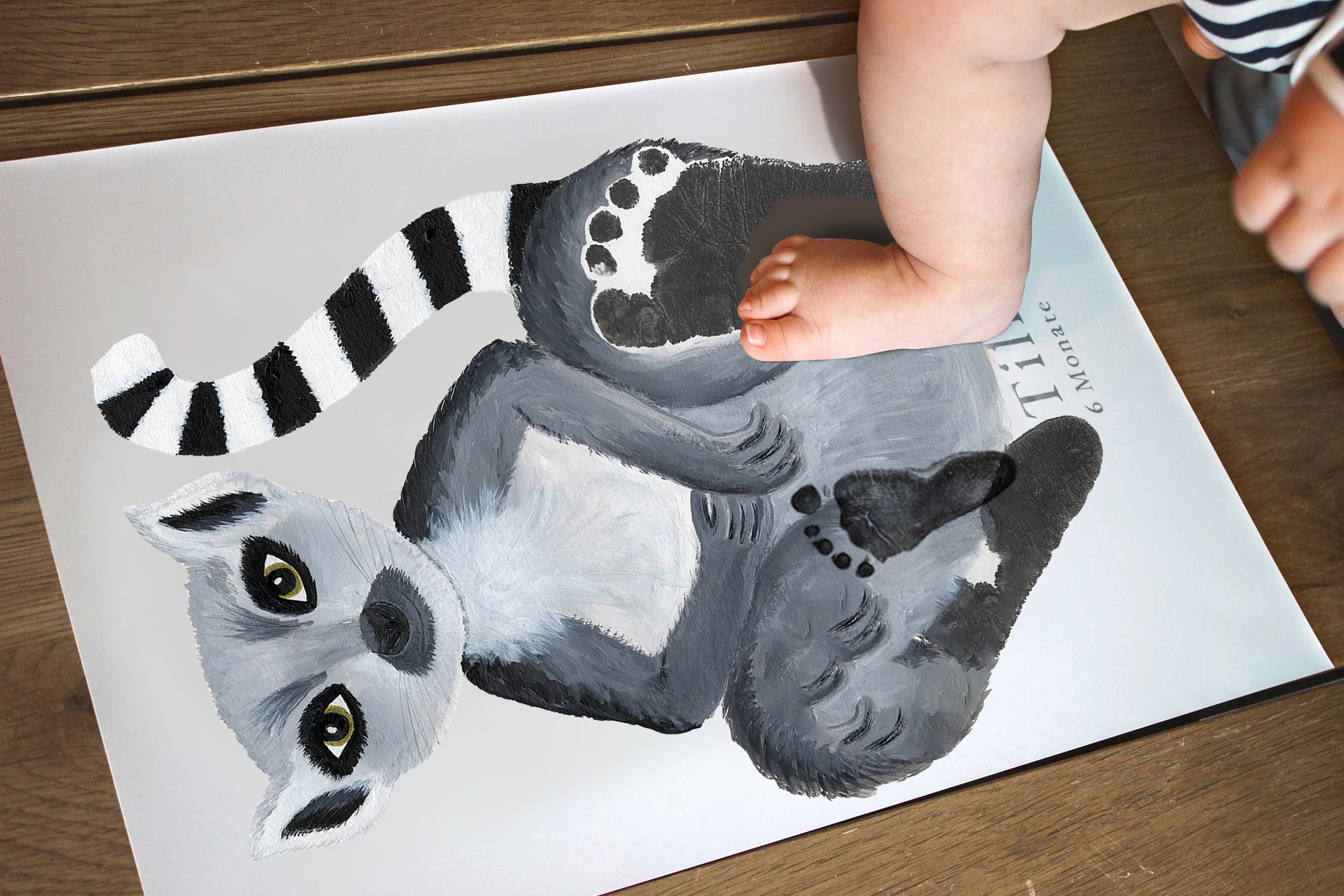 Lovbabe Lemur 🐵 Baby Footprint Kit | Personalized Keepsake, Mural Nursery Decor & Children's Room Art, Unique Baby & Pet Gift Animals,Lemur🐵 Christmas Gifts-Lovbabe
