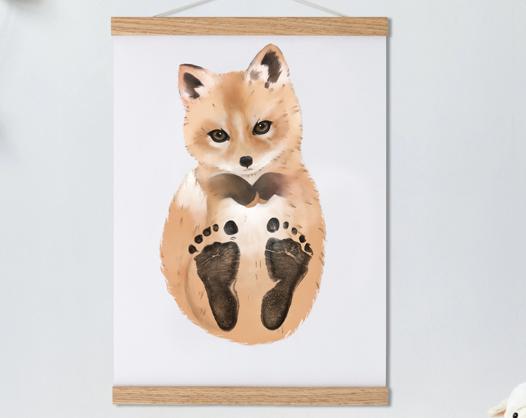 Lovbabe Baby Fox Footprint Kit | Personalized Keepsake, Mural Nursery Decor & Children's Room Art, Unique Baby Gift Animals, Fox Baby Gift Christmas Gifts-Lovbabe