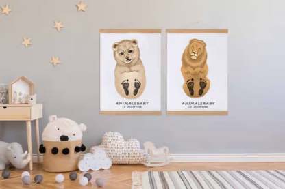 Lovbabe Lion King🦁Baby Footprint Kit | Personalized Keepsake, Mural Baby & Children's Room Decor, Unique Baby Gift Christmas Gifts-Lovbabe